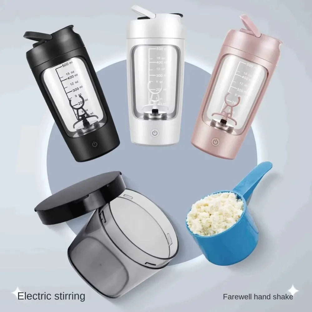 650ML Automatic Rechargeable Mixing Cup for Protein Powder - Portable Multifunctional Shaker for Sports and Fitness